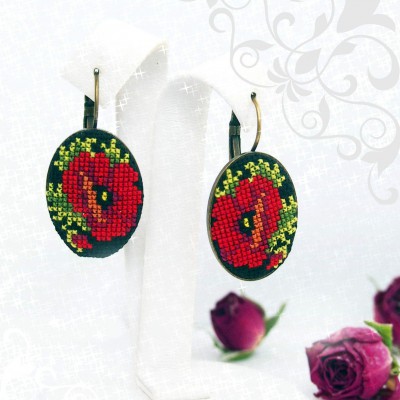 Earrings "Black Poppies"